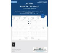 Filofax 2027 A5 Diary - Week On Two Pages (Multilanguage) Refill 68514