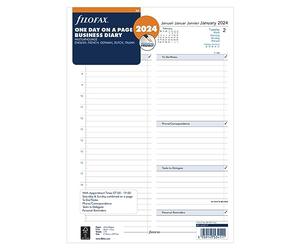 Filofax A4 day per page 5 language appointments diary - 2024, White