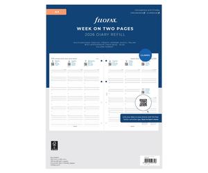 Filofax A4 Diary 2026 Week on Two w Appts Refill 5 Languages 68714 - Uk