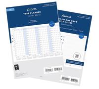 Filofax A5 Diary Refills "Week Per Page w Notes 5 Lang or Week on Two Eng Column Format" with a "Year Planner Horizontal or Vertical" 2026 (Week for Page w Notes 5 Languages & Horizontal Year Planner)