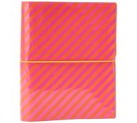Filofax A5 Domino Patent Stripes Organiser - Orange/Pink