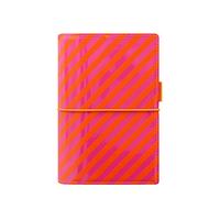 Filofax A5 Domino Patent Stripes Personal Organiser - Orange/Pink