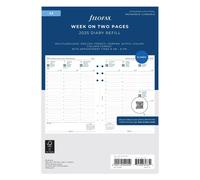 Filofax A5 Refill 2025 or 2026 Week On Two Pages Diary w Appts 5 languages 68514