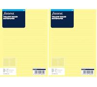 Filofax A5 Ruled Notepaper - Yellow (Pack of 2)