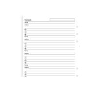 Filofax Refill A5 Name Address and Telephone 25 Sheets, none