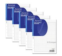 Filofax A5 Trade X 5 Pack White Quadrille notepaper (342905)