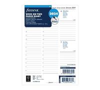 A5 week on two pages 5 language appointments 2024 diary, White