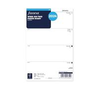 A5 week on two pages English 2024 diary, White