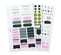 Filofax Accessory, Confetti Collection, Sticker Set, 284 Repositionable Stickers (B132701) Multicolor