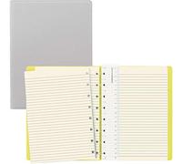 Filofax B115074U Refillable Saffiano Fluoro Notebook, A5 Size, 112 Cream Colored moveable Pages. Include 4 Indexes (one with Pocket) and Page Marker, Grey & Yellow