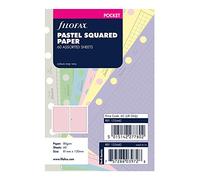 Filofax B132642 Organizer Refill, Pocket Size, Pastel Colors, Squared Paper