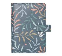 Filofax Botanical Organizer, Personal Size, Blue - Six Rings, Week-to-View Calendar Diary, Multilingual, 2024 (C022645-24)