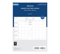 Filofax Calendar Diary Refill, A5 Size, Month-to-View, White Paper, English, 2025 (C68510-25)