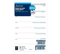 Filofax Calendar Diary Refill, A5 Size, Week on One Page, White Paper, Unruled, Multilingual: Four Languages, 2024 (C68517-24)