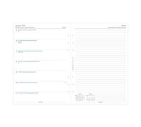Filofax Calendar Diary Refill, A5 Size, Week on One Page with Notes, White Paper, Multilingual: Five Languages, 2026 (C68509-26)