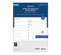 Filofax Calendar Diary Refill, A5 Size, Week on One Page with Notes, White Paper, Multilingual: Five Languages, 2025 (C68509-25)