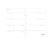 Filofax Calendar Diary Refill, A5 Size, Week-to-View, Minimal Diary Pack, White Paper, Multilingual: Five Languages, 2027 (C68590-27)