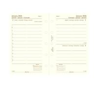 Filofax Calendar Diary Refill, Mini Size, Day on One Page with Appointments, Ruled, Cotton Cream Paper, Multilingual: Four Languages, 2026 (C68142-26)