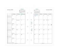 Filofax Calendar Diary Refill, Mini Size, Month-to-View, White Paper, English, 2026 (C68110-26)