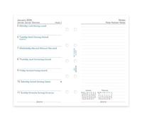 Filofax Calendar Diary Refill, Mini Size, Week on One Page with Notes, White Paper, Unruled, Multilingual: Four Languages, 2026 (C68109-26)