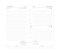 Filofax Calendar Diary Refill, Personal/Compact Size, Day on One Page with Appointments, Ruled, White Paper, English, 2027 (C68441-27)