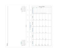 Filofax Calendar Diary Refill, Personal/Compact Size, Month on One Page with Notes, Horizontal, White Paper, English, 2026 (C68405-26)