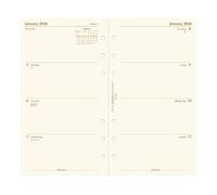 Filofax Calendar Diary Refill, Personal/Compact Size, Week-to-View, Cotton Cream Paper, Unruled, English, 2026 (C68424-26)