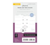Filofax Calendar Diary Refill, Personal/Compact Size, Week-to-View, Garden Minimal Diary Pack, Multilingual: Five Languages, 2025 (C68492-25)