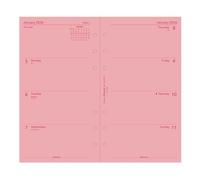 Filofax Calendar Diary Refill, Personal/Compact Size, Week-to-View, Pink Paper, Unruled, English, 2026 (C68478-26)