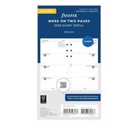 Filofax Calendar Diary Refill, Personal/Compact Size, Week-to-View, White Paper, Unruled, English, 2026 (C68421-26)