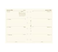 Filofax Calendar Diary Refill, Pocket Size, Week-to-View, Cotton Cream Paper, Unruled, English, 2026 (C68224-26)