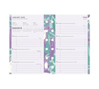 Filofax Calendar Diary Refill, Pocket Size, Week-to-View, Illustrated Floral Diary Pack with Four-Color Print Design, Multilingual: Five Languages, 2026 (C6321-26)