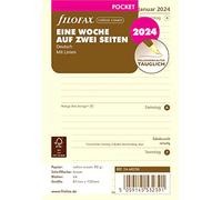 FILOFAX Calendar Insert Pocket 1 Week on 2 Pages Cotton Cream (German) 2024