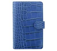 Filofax Classic Croc Personal Compact Leather Organiser - Indigo