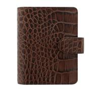 Filofax Classic Croc Pocket Leather Organiser - Chestnut