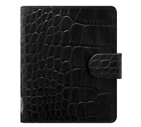 Filofax Classic Croc Pocket Leather Organiser - Ebony