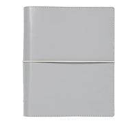 Filofax Domino Organizer, A5 Size, Grey - Smooth, Leather-Look Grain Effect with Contrast Stitching, Six Rings, Week-to-View Calendar Diary, Multilingual, 2024 (C022613-24)