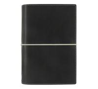 Filofax Domino Organizer, Personal Size, Black - Leather-Look, Contrast Stitching, Six Rings, Week-to-View Insert, Multilingual (C027802)