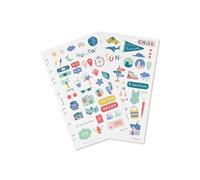 Filofax Everyday Travel Stickers, Set of 6 Sticker Sheets, Repositionable, B132912