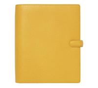 Filofax Finsbury Organizer, A5 Size, Mustard - Traditional Grained Leather, Six Rings, Week-to-View Insert, Multilingual (C022621)