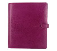 Filofax Finsbury Organizer, A5 Size, Raspberry - Traditional Grained Leather, Six Rings, Week-to-View Calendar Diary, Multilingual, 2024 (C025371-24)