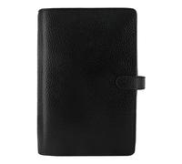 Filofax Finsbury Organizer, Personal Size, Black - Traditional Grained Leather, Six Rings, Week-to-View Calendar Diary, Multilingual, 2024 (C025302-24)