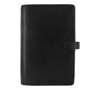 Filofax Finsbury Organizer, Personal Size, Black - Traditional Grained Leather, Six Rings, Week-to-View Insert, Multilingual (C025302)