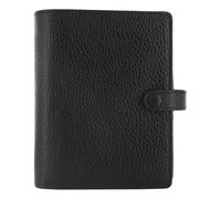 Filofax Finsbury Organizer, Pocket Size, Black - Traditional Grained Leather, Six Rings, Week-to-View Insert, Multilingual (C025360)