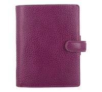 Filofax Finsbury Organizer, Pocket Size, Raspberry - Traditional Grained Leather, Six Rings, Week-to-View Insert, Multilingual (C025342)
