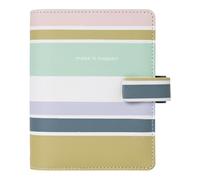 Filofax Good Vibes Organizer, Pocket Size, Stripes - Smooth, Leather-Look, Six Rings, Week-to-View Insert, Multilingual (C022685)