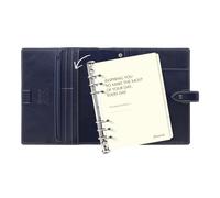 Filofax Malden Organizer, A5 Size, Navy - Tactile, Full-Grain Buffalo Leather, Six Rings - Modular, Cotton Cream Week-to-View Calendar Diary, Multilingual, 2027 (C028613M-27)