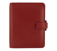 Filofax Metropol Organizer, Pocket Size, Red - Leather-Look, Six Rings, Week-to-View Calendar Diary, Multilingual, 2023 (C026962-23)