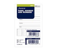 Filofax Mini Name/Address/Numbers Compact Notepaper for Contact Information