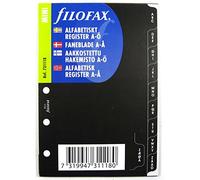 Filofax Mini Size A-Z Index Black Divider Insert Organiser Refill | Scandinavian Alphabet